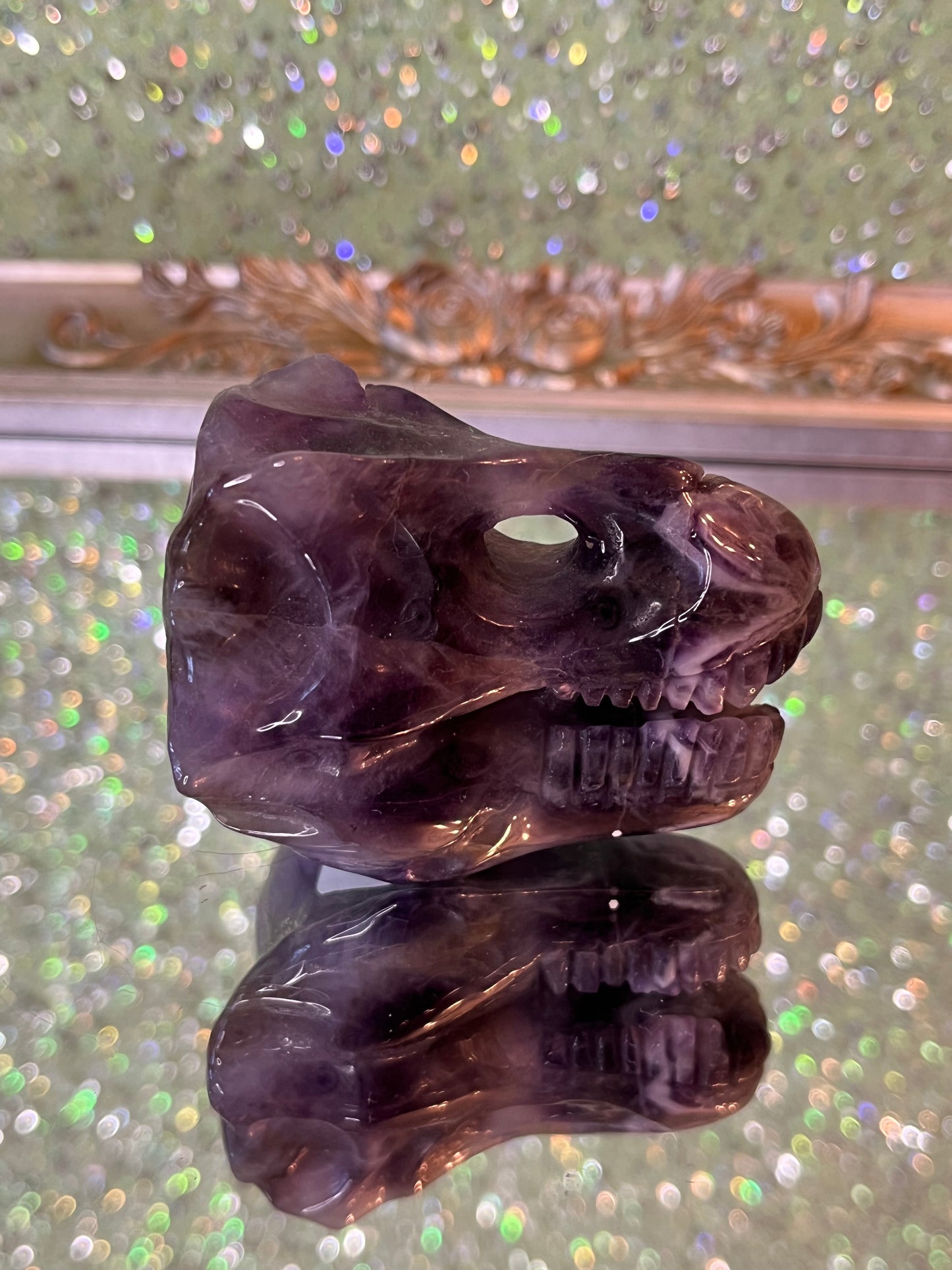 Dream amethyst Dino skull