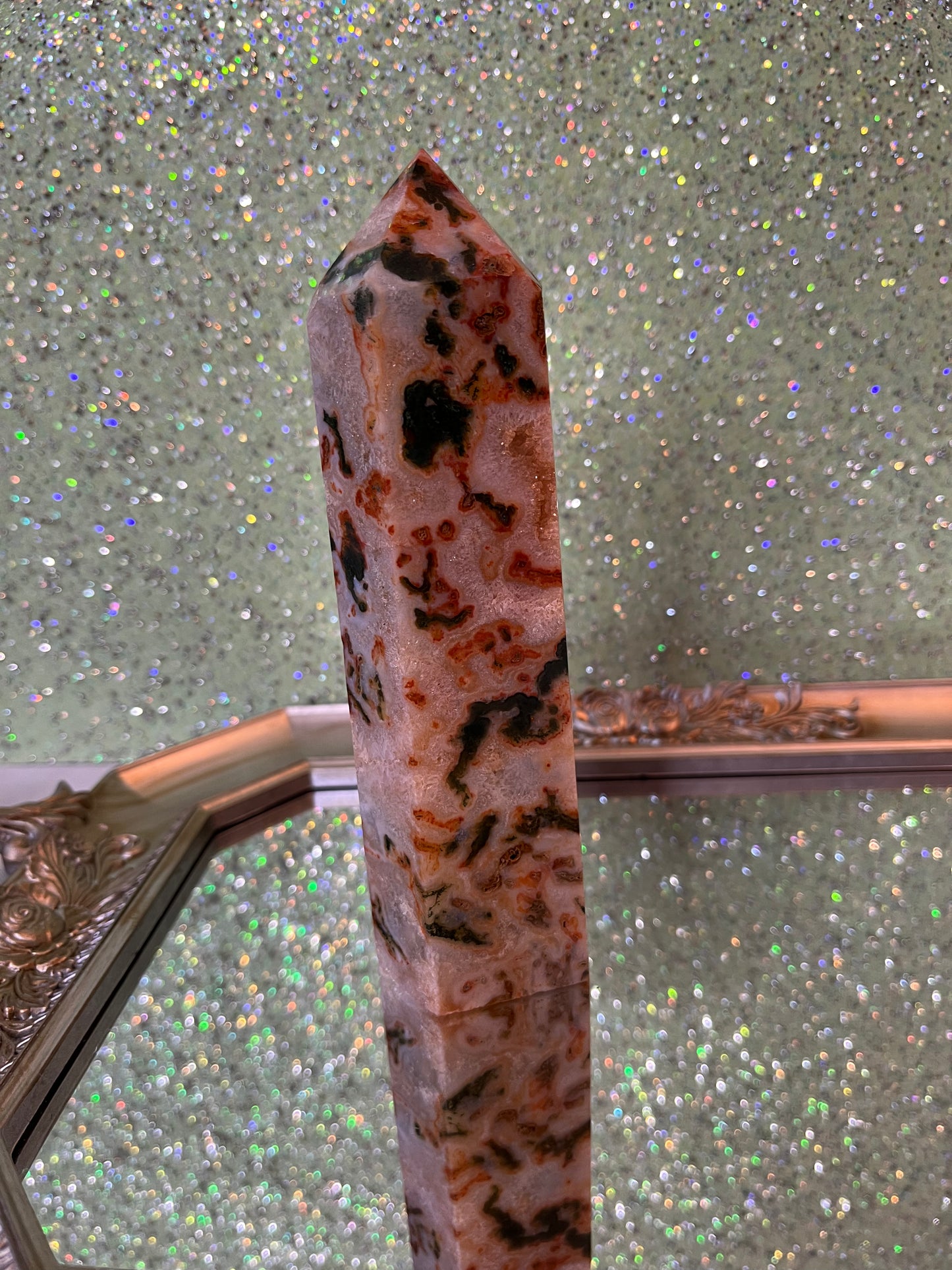 Carnelian Moss Agate Towers