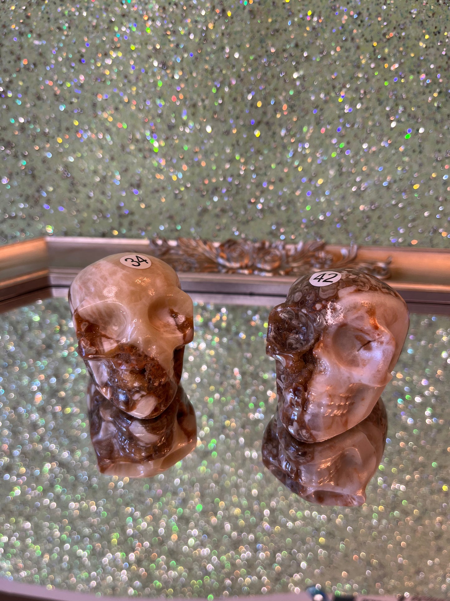 Amber Agate Skull
