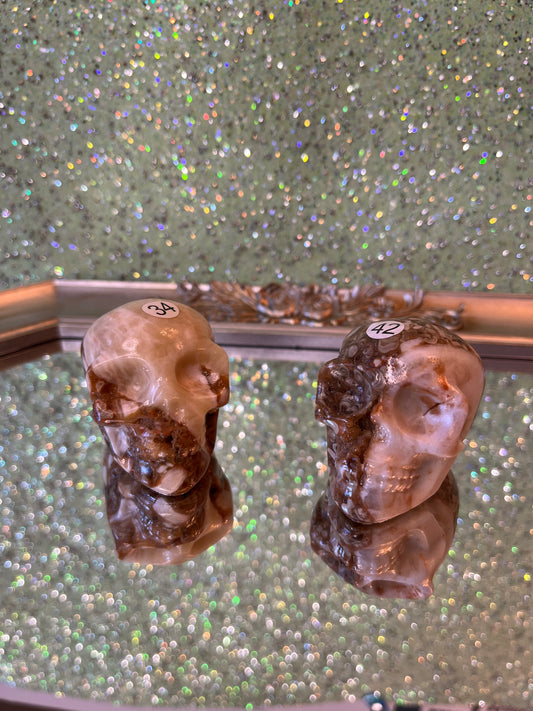 Amber Agate Skull