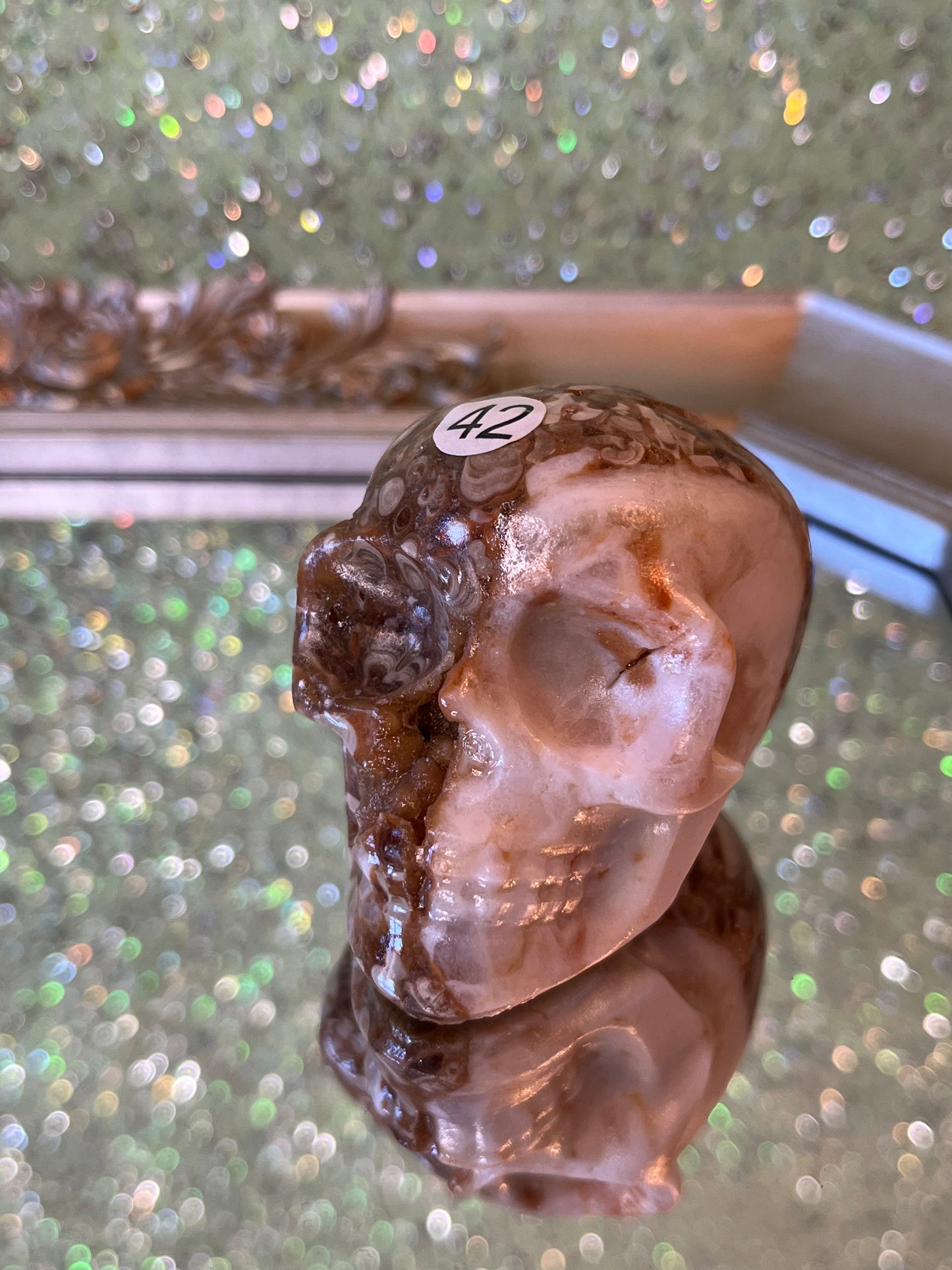 Amber Agate Skull