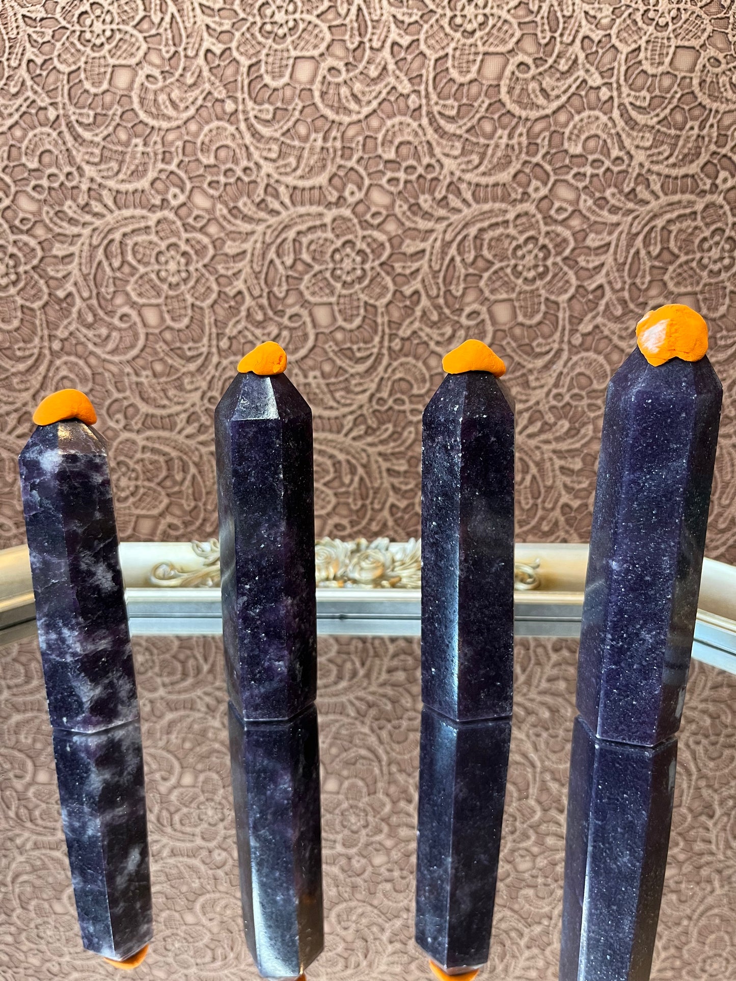 Lepidolite points