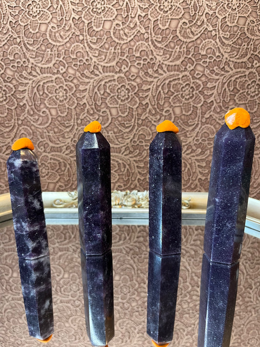 Lepidolite points