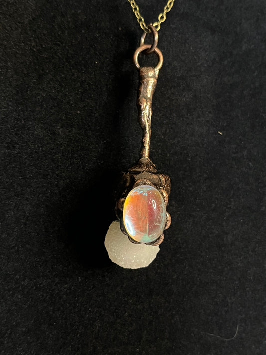 Opal & Agate cluster pendant