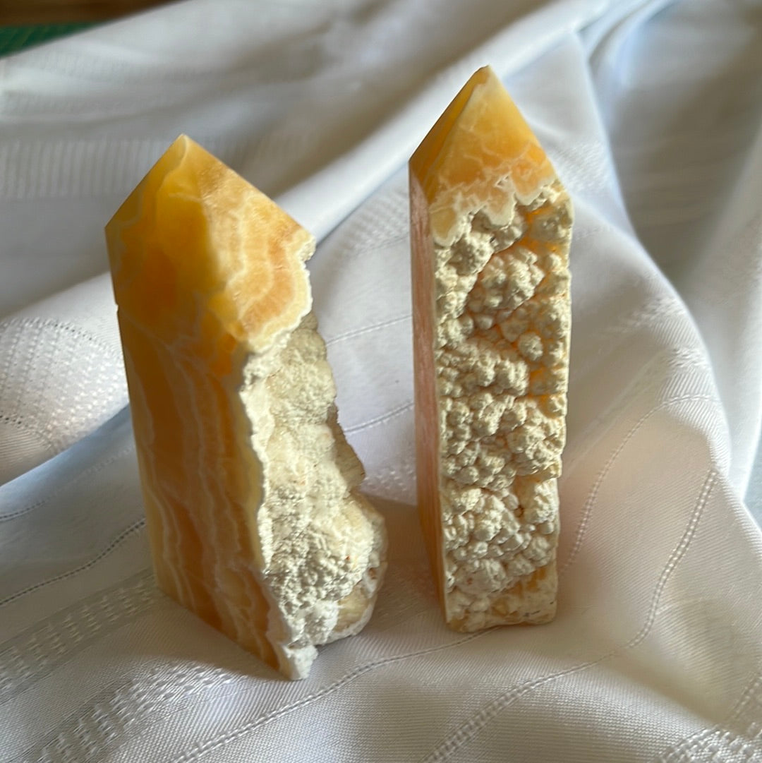 Orange Calcite Raw Towers