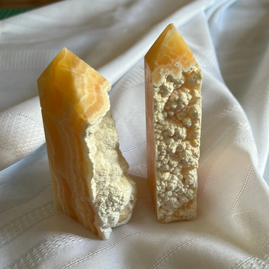 Orange Calcite Raw Towers