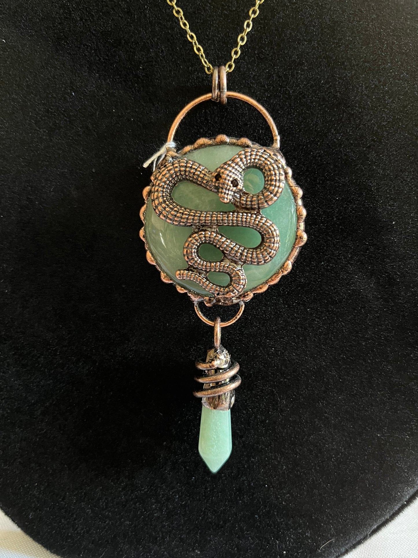 Green Aventurine Snake Pendant