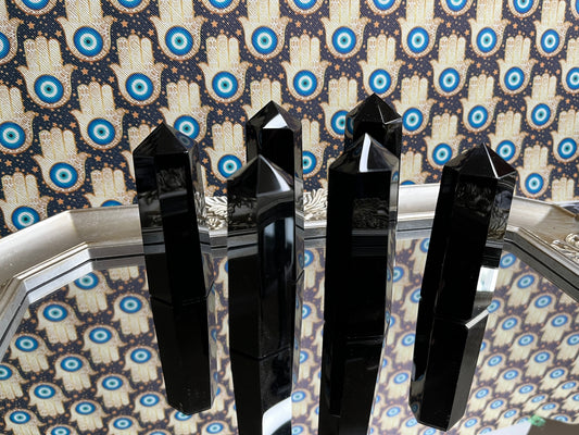 Black obsidian towers