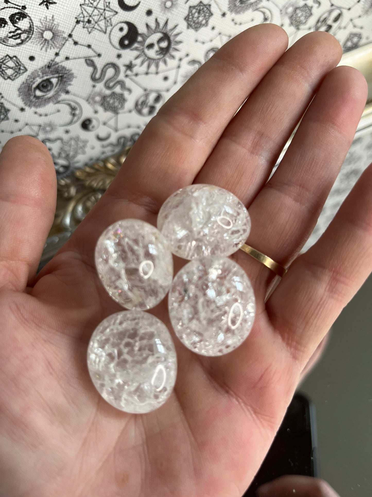 Crackle Clear Quartz Tumbles