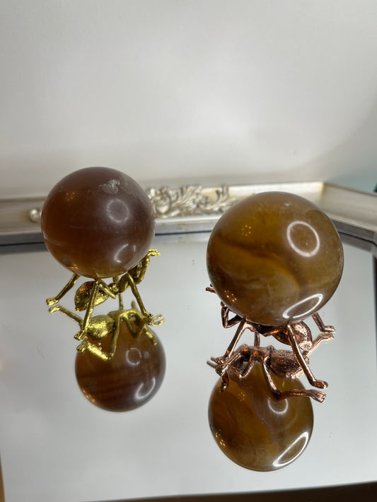 Yellow fluorite sphere