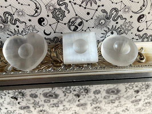 Satin Spar Sphere stands
