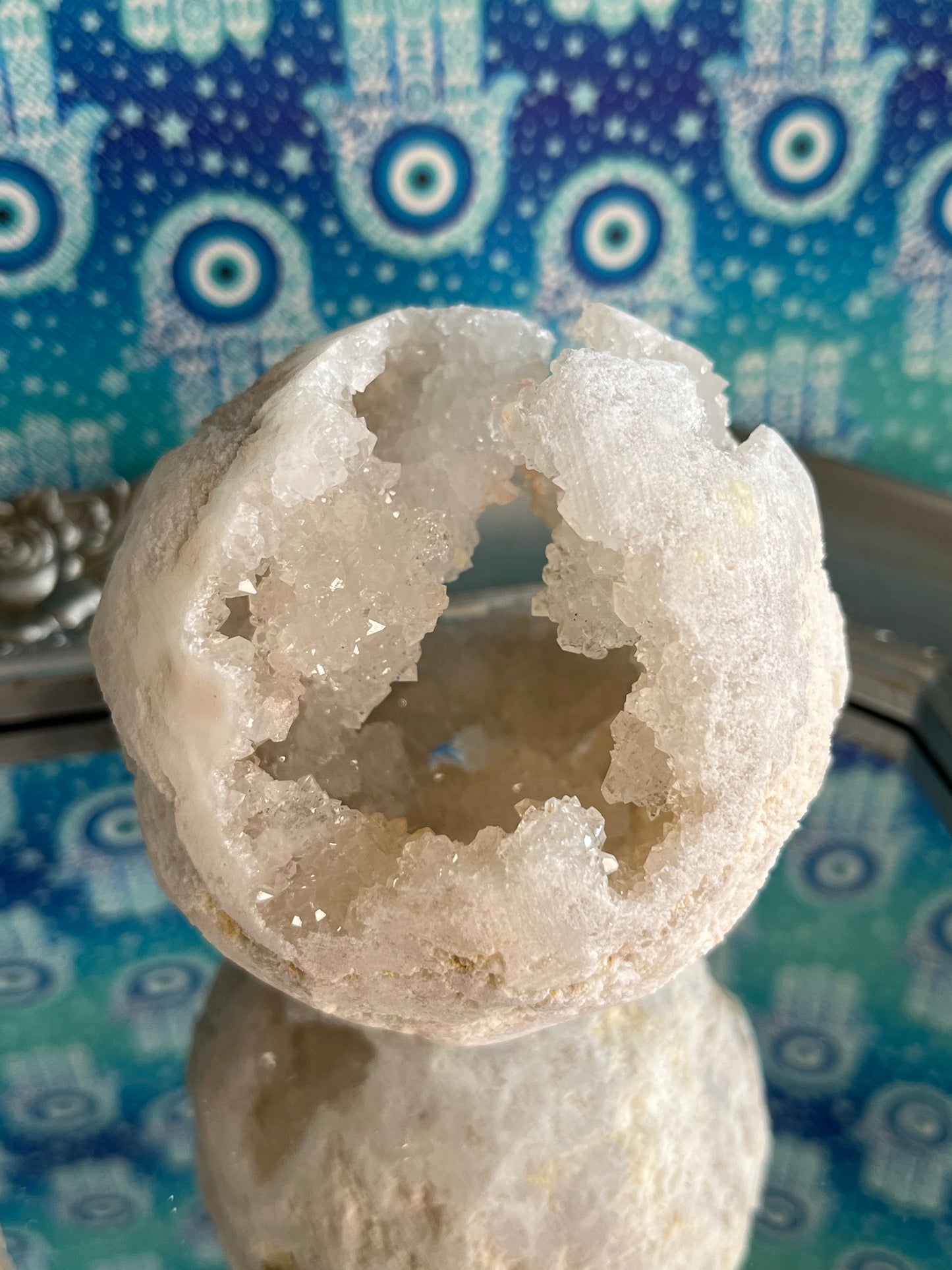 White Agate Geode Spheres