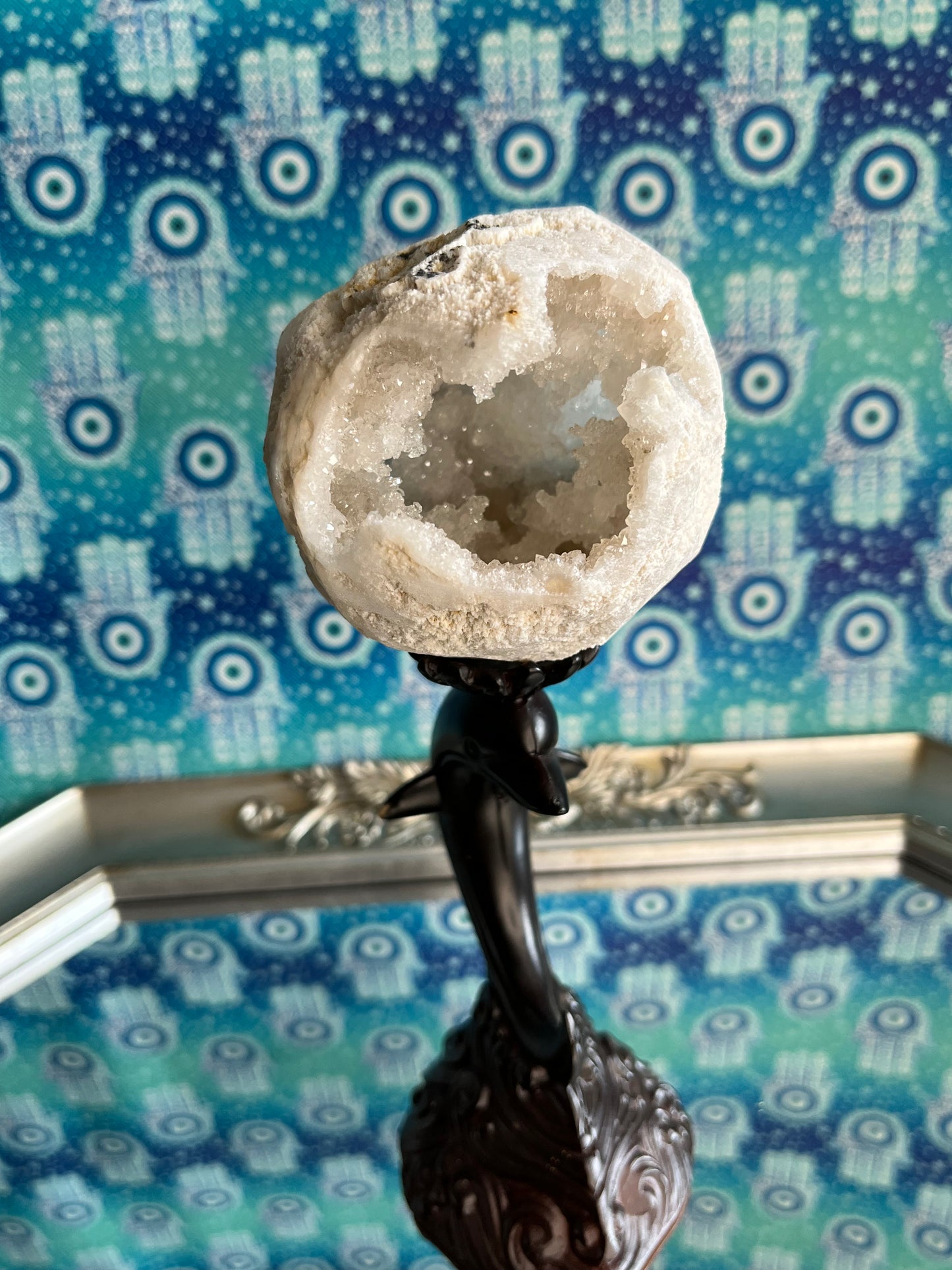 White Agate Geode Spheres