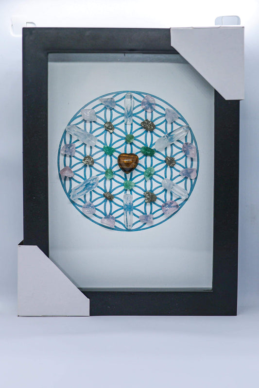 Custom Crystal Geometric Grids Frame - Health
