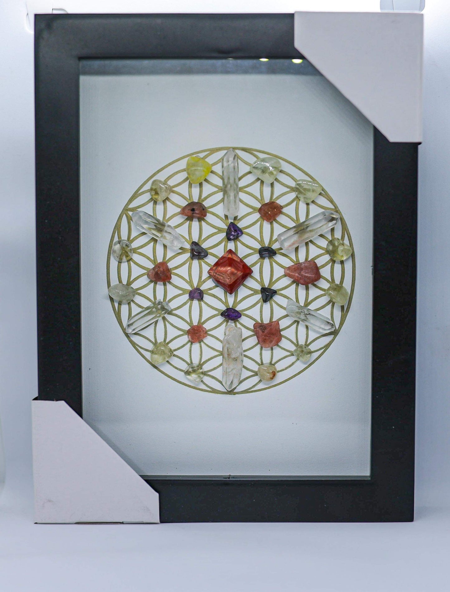 Custom Crystal Geometric Grids Frame - Health
